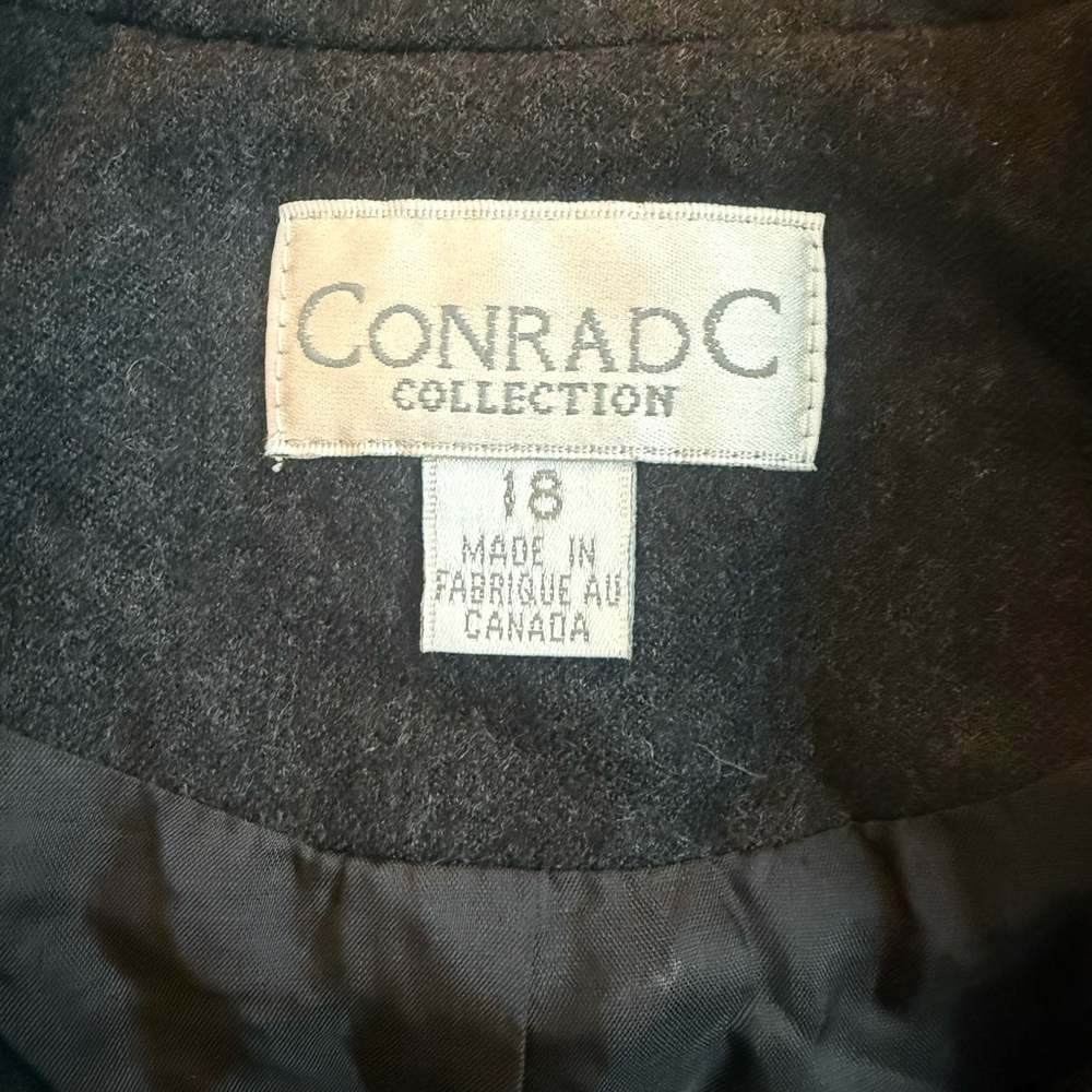 Conrad C Collection Charcoal Wool Blazer Jacket Size 18 Made in Canada - Picture 2 of 6